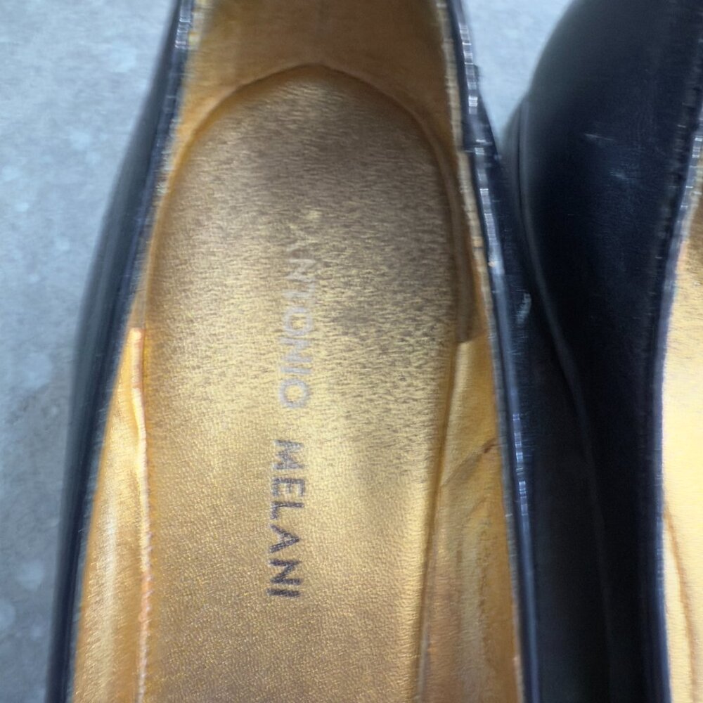 Antonio Melani Black Leather Flats with Silver Accents – Size 8.5 - Picture 8 of 12